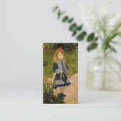 散水缶ビジネスカード付き女の子 名刺 (スタンド正面)