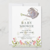 散水缶フローラガーデンテーマベビーシャワー 招待状 (正面)