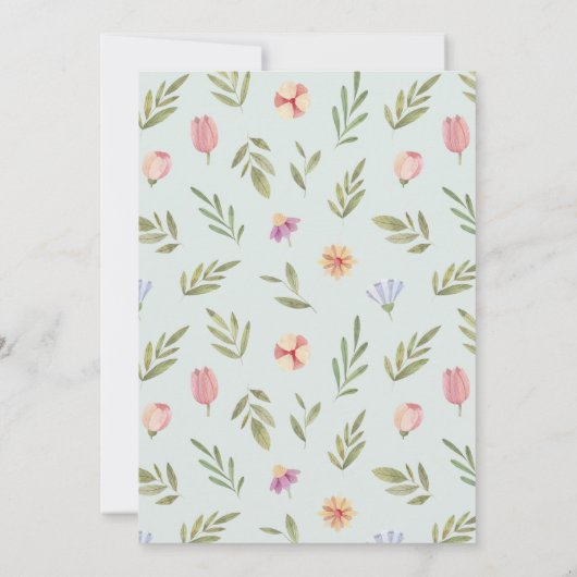 散水缶フローラガーデンベビーシャワー郵便 招待状 (裏面)