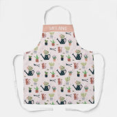 散水缶猫のガーデニングを植えパーソナライズされたる エプロン (正面)