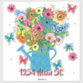 散水缶花メールボックスのシール シール (シート)