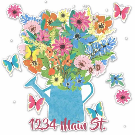 散水缶花メールボックスのシール シール (正面)