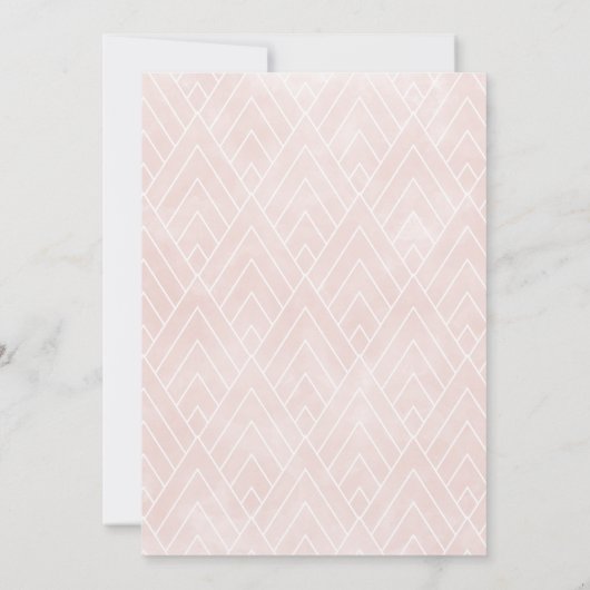 散水缶赤面ピンクのバラのベビーガールシャワー 招待状 (裏面)