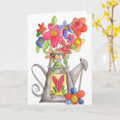 散水缶 – ノートカード (黄色い花)