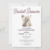 散水缶&バタフライブライダルシャワーテンプレート 招待状 (正面)
