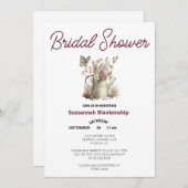 散水缶&バタフライブライダルシャワーテンプレート 招待状 (正面/裏面)