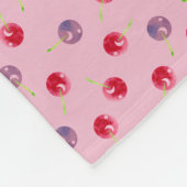 散水色さくらんぼパターパーソナライズされたン フリースブランケット (角)