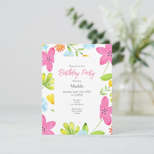 散水色の花 招待状 (スタンド正面)