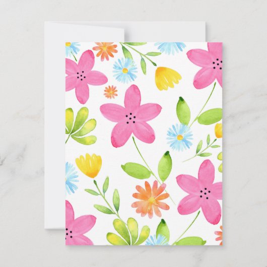 散水色の花 招待状 (裏面)