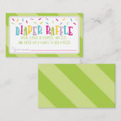 散水赤ちゃんシャワーおむつラッフルグリーン エンクロージャーカード (正面/裏面)
