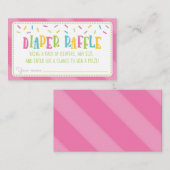 散水赤ちゃんシャワーおむつラッフルピンク エンクロージャーカード (正面/裏面)
