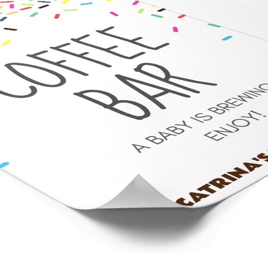 散水赤ちゃんシャワーパーティー標識 ポスター (角)