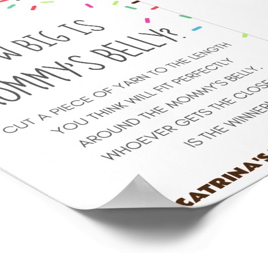 散水赤ちゃんシャワーパーティー標識 ポスター (角)