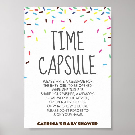 散水赤ちゃんシャワーパーティー標識 ポスター (正面)