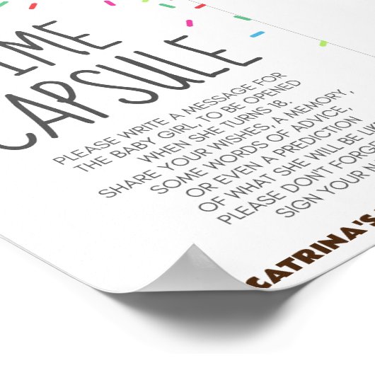 散水赤ちゃんシャワーパーティー標識 ポスター (角)