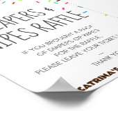 散水赤ちゃんシャワーパーティー標識 ポスター (角)