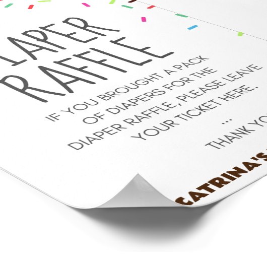 散水赤ちゃんシャワーパーティー標識 ポスター (角)