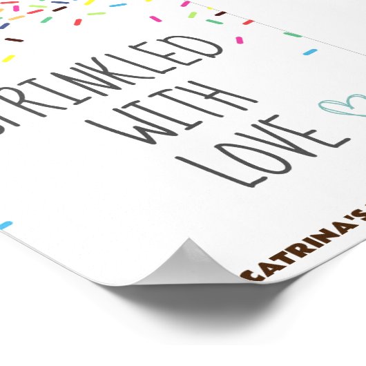 散水赤ちゃんシャワーパーティー標識 ポスター (角)