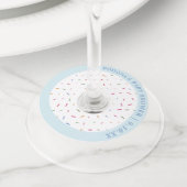 散水赤ちゃんシャワーブルー ワイングラスタグ (クローズアップ)