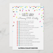 散水赤ちゃんシャワー – 編集可能な名前、5 x 7 招待状 (正面/裏面)