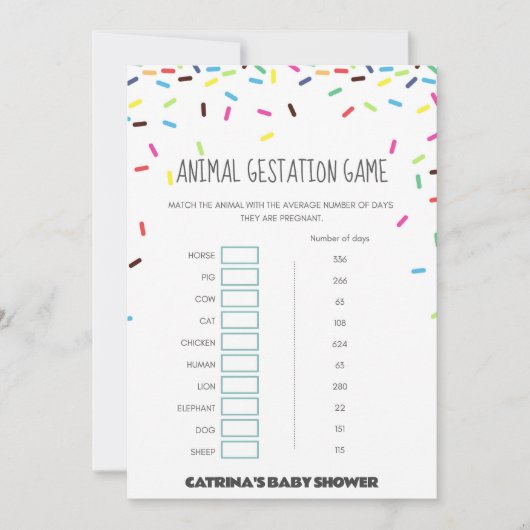 散水赤ちゃんシャワー – 編集可能な名前、5 x 7 招待状 (正面)