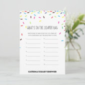 散水赤ちゃんシャワー – 編集可能な名前、5 x 7 招待状 (スタンド正面)