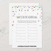 散水赤ちゃんシャワー – 編集可能な名前、5 x 7 招待状 (正面/裏面)