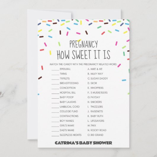 散水赤ちゃんシャワー – 編集可能な名前、5 x 7 招待状 (正面)