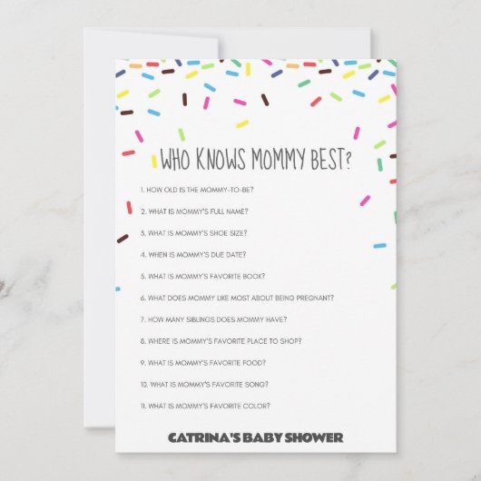 散水赤ちゃんシャワー – 編集可能な名前、5 x 7 招待状 (正面)