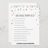 散水赤ちゃんシャワー – 編集可能な名前、5 x 7 招待状 (正面/裏面)