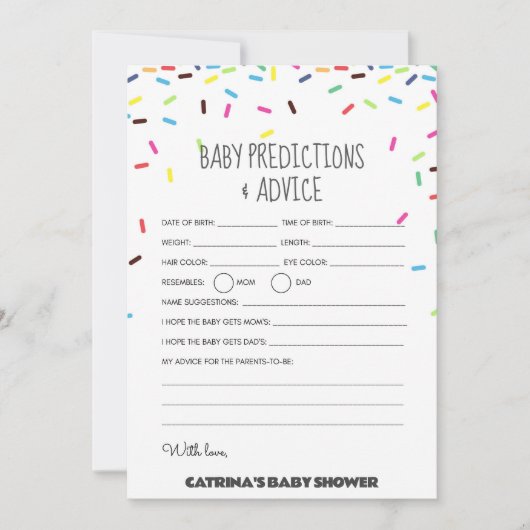 散水赤ちゃんシャワー – 編集可能な名前、5 x 7 招待状 (正面)