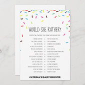 散水赤ちゃんシャワー – 編集可能な名前、5 x 7 招待状 (正面/裏面)