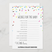 散水赤ちゃんシャワー – 編集可能な名前、5 x 7 招待状 (正面/裏面)