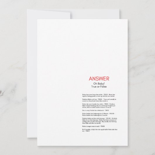 散水赤ちゃんシャワー – 編集可能な名前、5 x 7 招待状 (裏面)