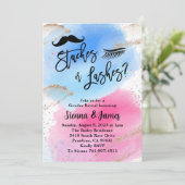 散骨または散骨ジェンダーのリビール、水色 招待状 (スタンド正面)