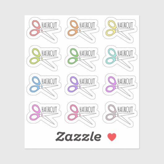 散髪 スケissors 美容院 リマインダー 週間計画帳 シール (シート)