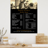 散髪、理容店 メンズ料金表ポスター ポスター (キッチン)