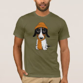 敬けんなダクシュントかわいいヒップスター犬Tシャツ Tシャツ (正面)