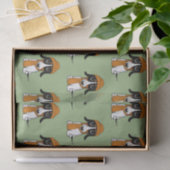 敬けんなダクシュント、帽子をかぶったかわいいパターン（の模様が）ある犬 薄葉紙 (ギフト)