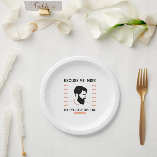 敬意ひげの言い訳恋しく思私の目はここにいる ペーパープレート (ウェディング)