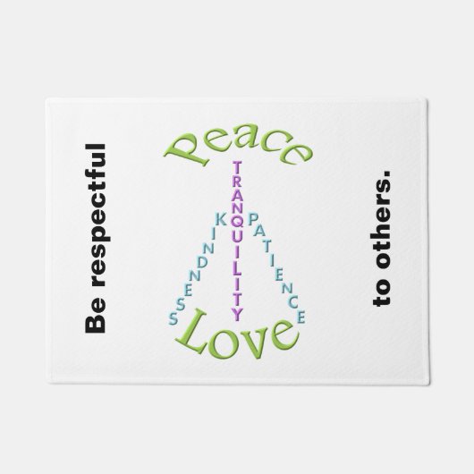 敬意を払う平和な愛の親切な態度 ドアマット (正面)