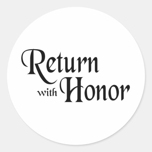 敬意を持って帰る ラウンドシール (正面)