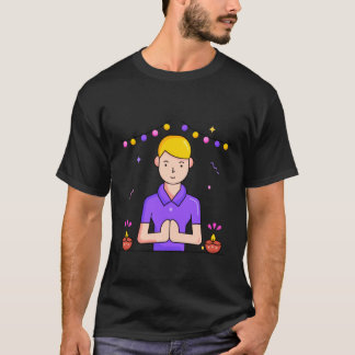 敬意を表すナマステの挨拶のジェスチャー ヒンドゥー教 Tシャツ