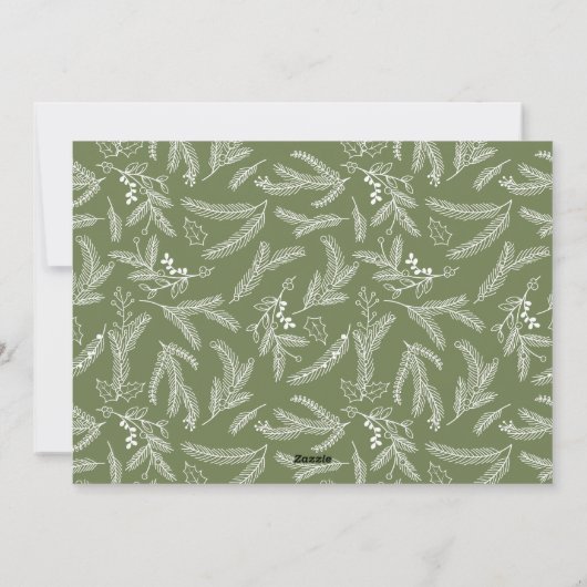 敬愛する |フォトクリスマスフラットカード |セージ シーズンカード (裏面)