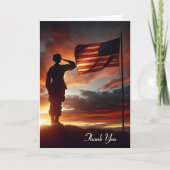 敬礼するアメリカ兵 カード (正面)