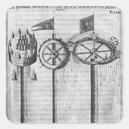 敬礼の火王室の付け スクエアシール (正面)