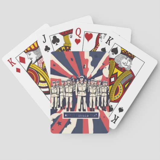 「敬礼の礼：ハッピーアームドフォースの日」Tシャツ トランプ (裏面)