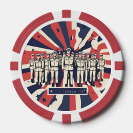 「敬礼の礼：ハッピーアームドフォースの日」Tシャツ ポーカーチップ