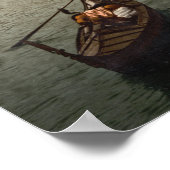 敬礼ヴェネツィアイタリア・ゴンドラ教会 ポスター (角)