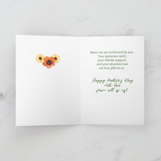 敬老の子どもの母の日 カード (内部)